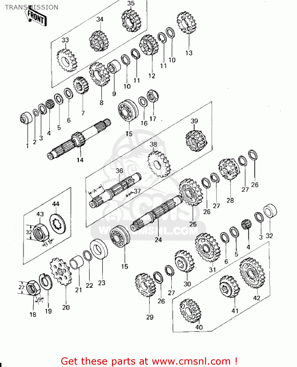 TRANSMISSION KZ650B2 1978 USA CANADA / MPH KPH