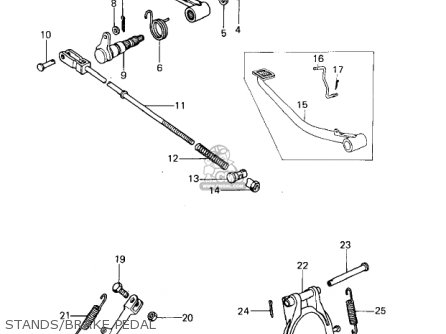 STANDS/BRAKE PEDAL - KZ650B2 1978 USA CANADA / MPH KPH