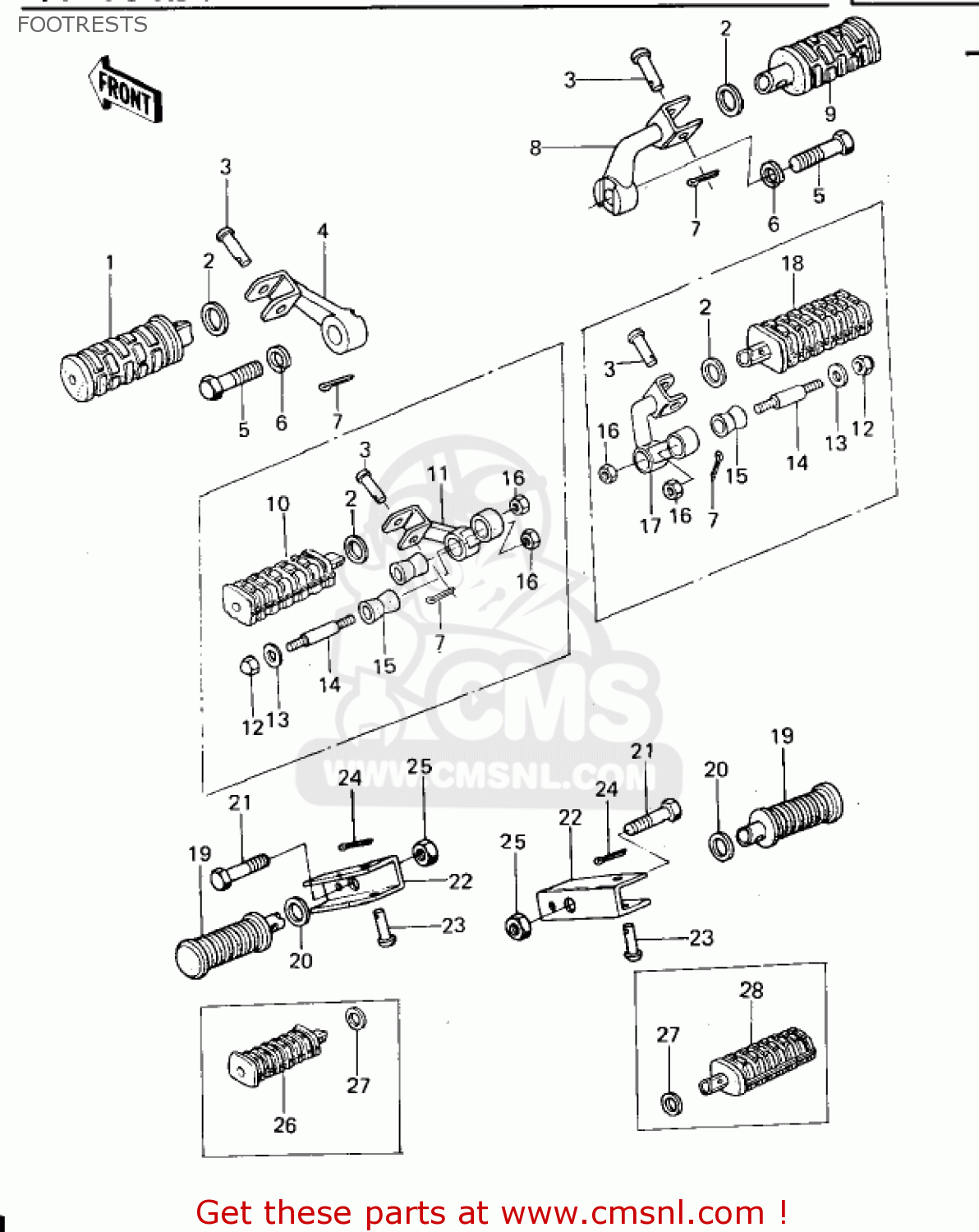 FOOTRESTS KZ650B2A 1978 USA CANADA / MPH KPH