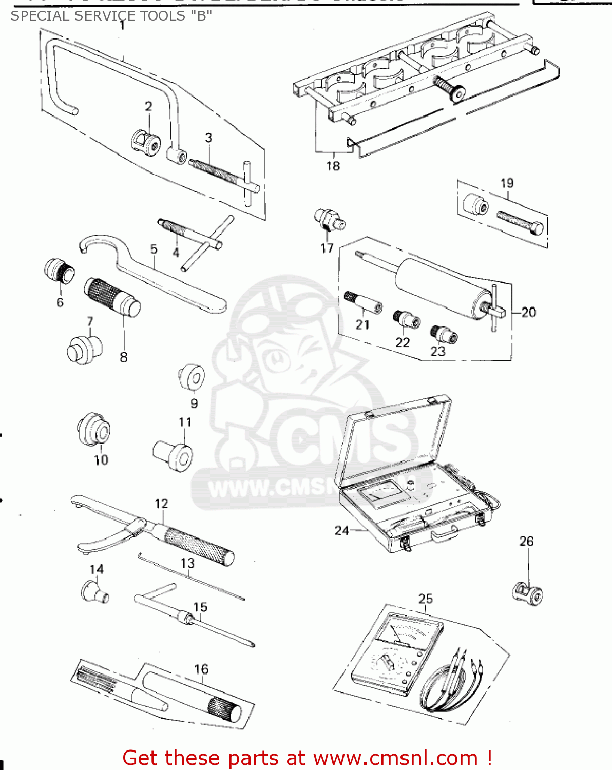 SPECIAL SERVICE TOOLS "B" KZ650B2A 1978 USA CANADA / MPH KPH