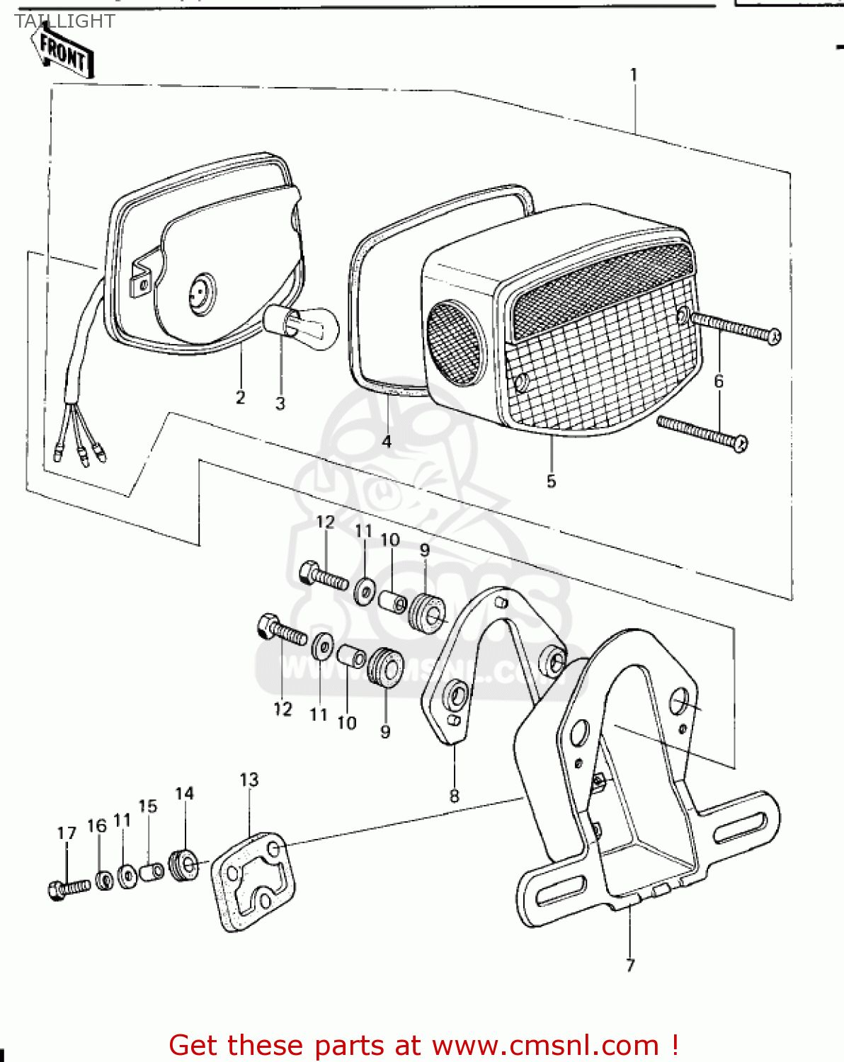 TAILLIGHT KZ650B2A 1978 USA CANADA / MPH KPH