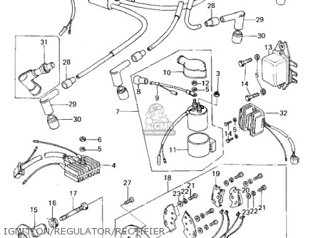 IGNITION/REGULATOR/RECTIFIER - KZ650B2A 1978 USA CANADA / MPH KPH