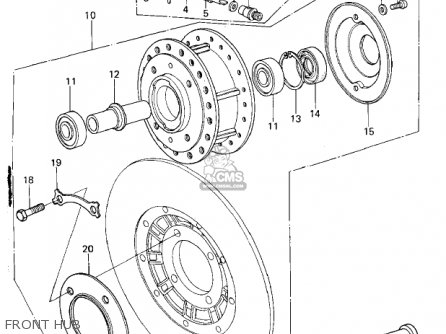 FRONT HUB - KZ650B2A 1978 USA CANADA / MPH KPH