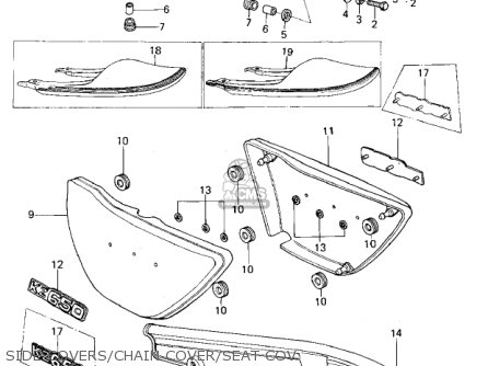 SIDE COVERS/CHAIN COVER/SEAT COV - KZ650B2A 1978 USA CANADA / MPH KPH