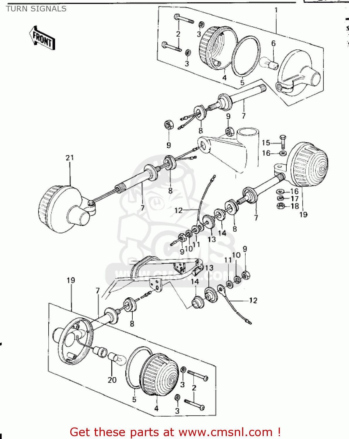TURN SIGNALS KZ650B3 1979 USA CANADA / MPH KPH