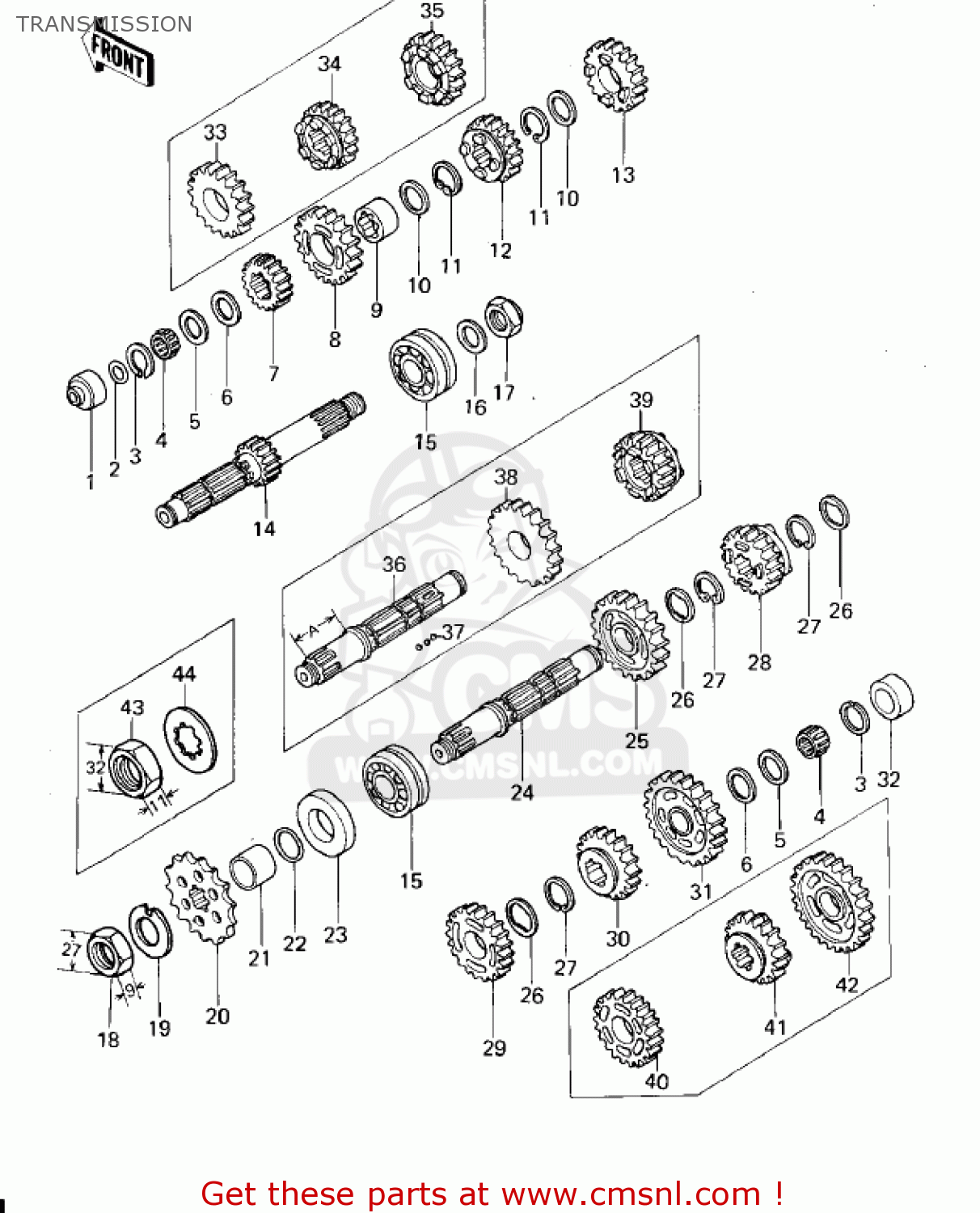 TRANSMISSION KZ650B3 1979 USA CANADA / MPH KPH