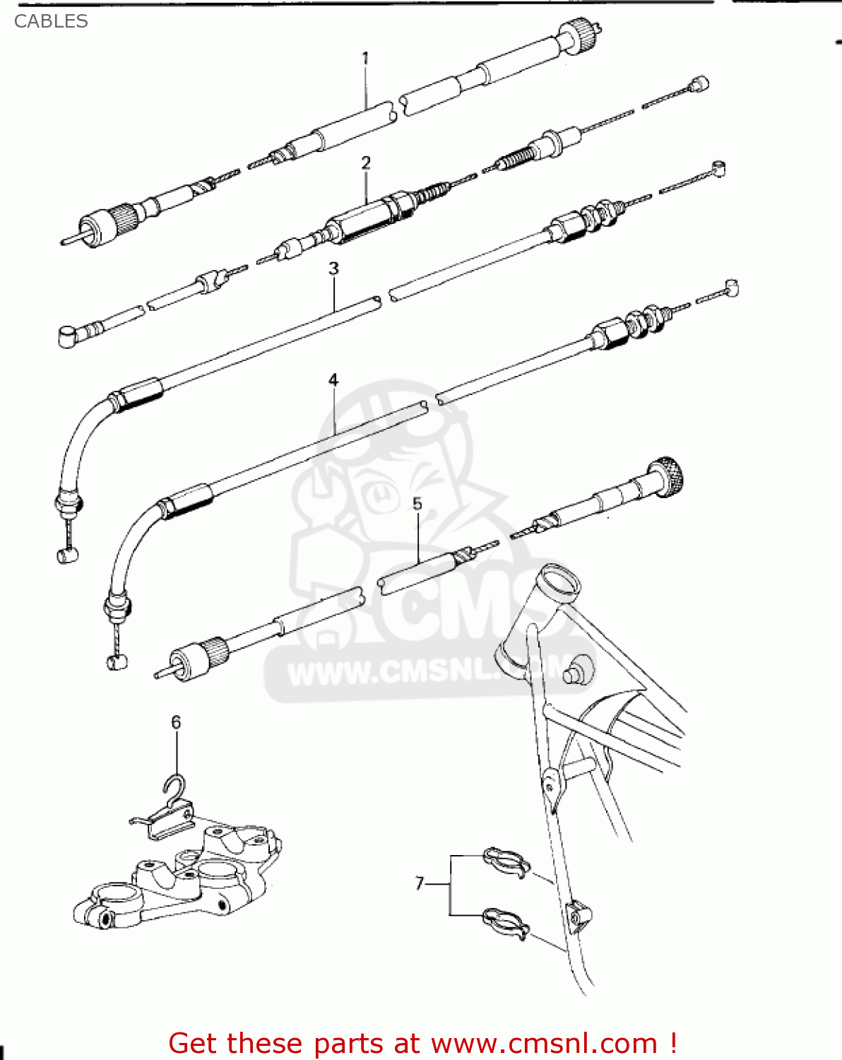CABLES KZ650B3 1979 USA CANADA / MPH KPH
