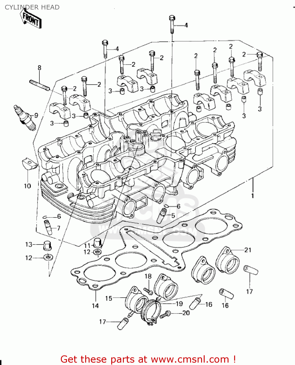 CYLINDER HEAD KZ650B3 1979 USA CANADA / MPH KPH
