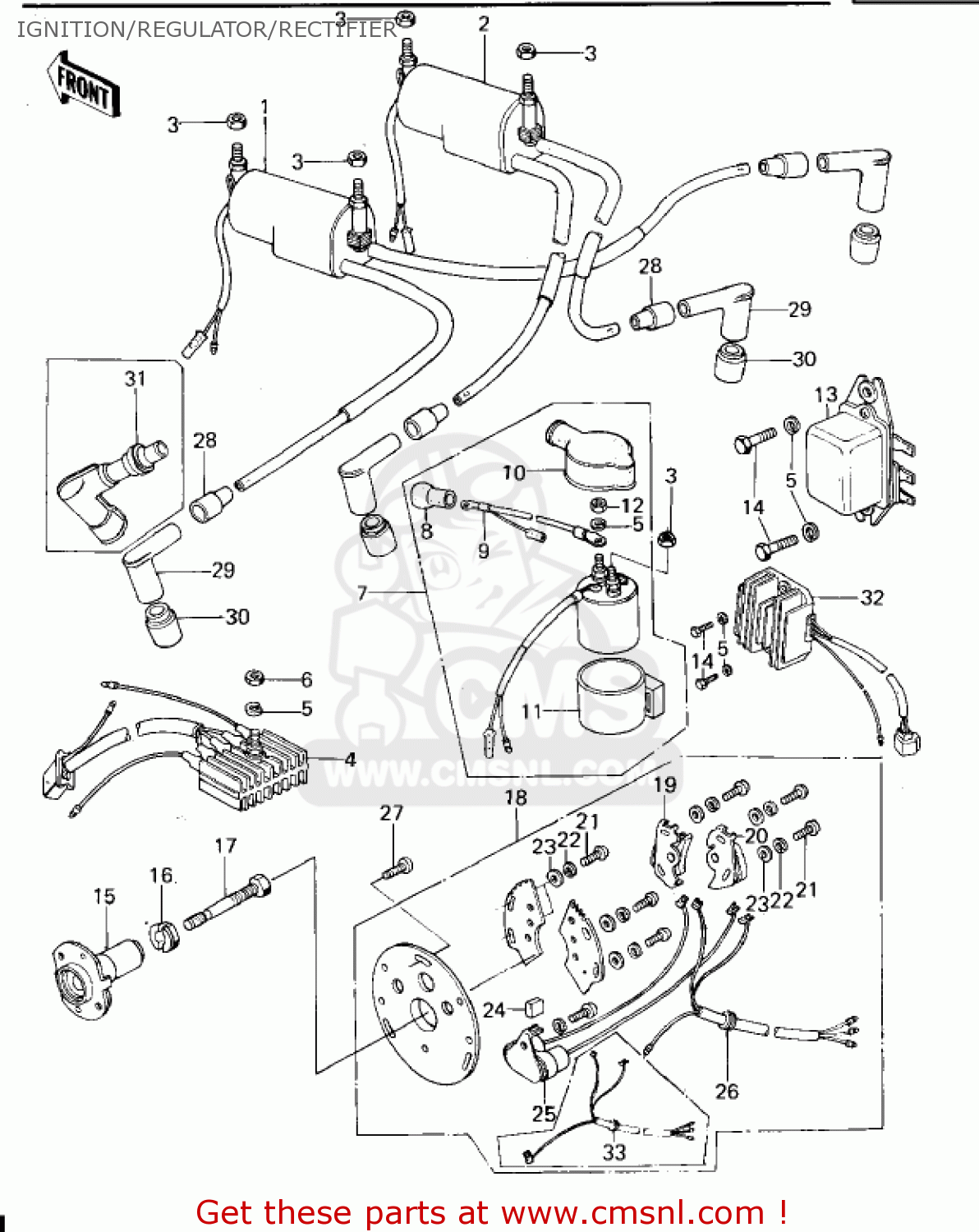 IGNITION/REGULATOR/RECTIFIER KZ650B3 1979 USA CANADA / MPH KPH