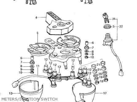METERS/IGNITION SWITCH - KZ650B3 1979 USA CANADA / MPH KPH
