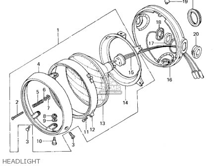 HEADLIGHT - KZ650B3 1979 USA CANADA / MPH KPH