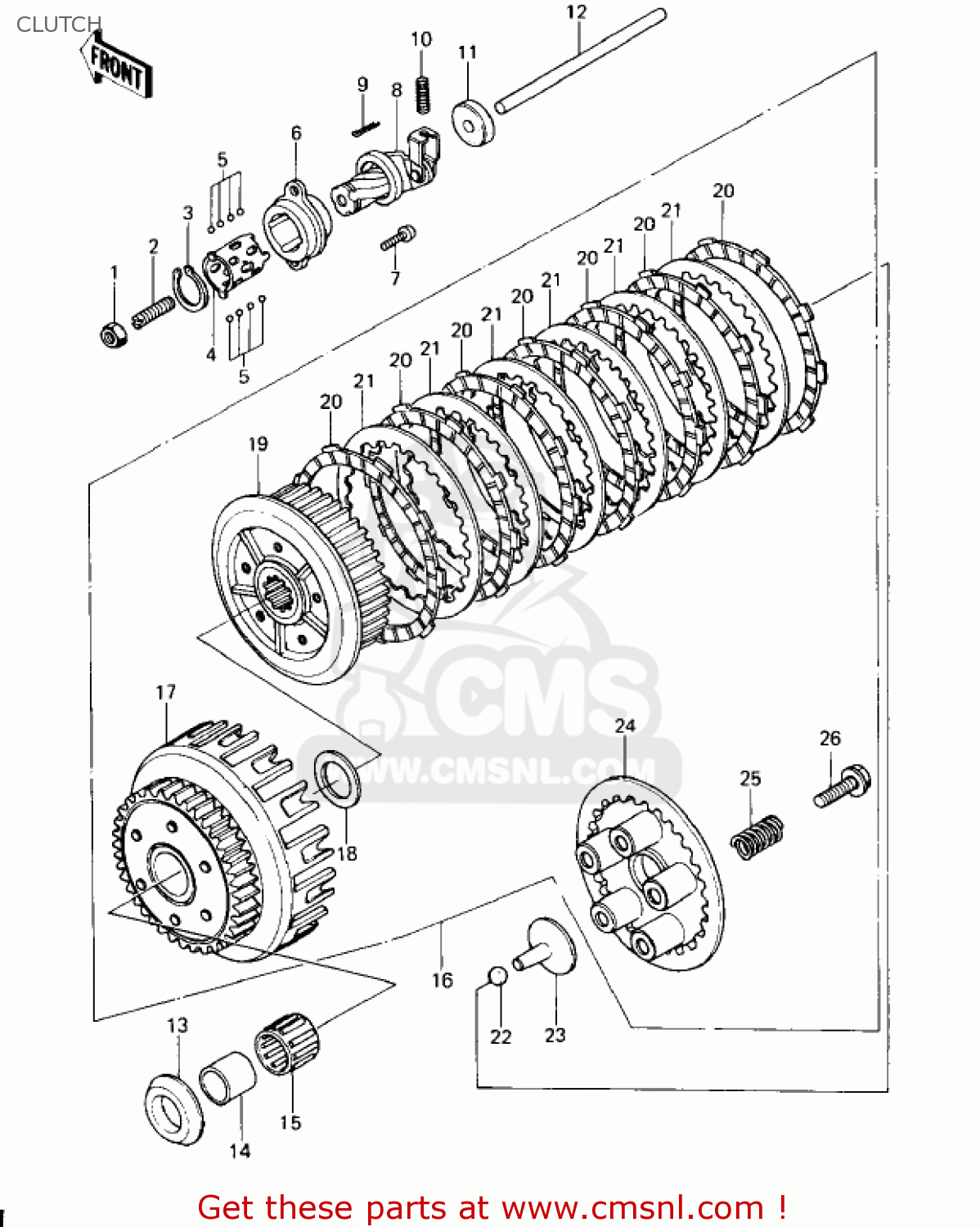 CLUTCH KZ650C1 CUSTOM 1977 USA CANADA / MPH KPH