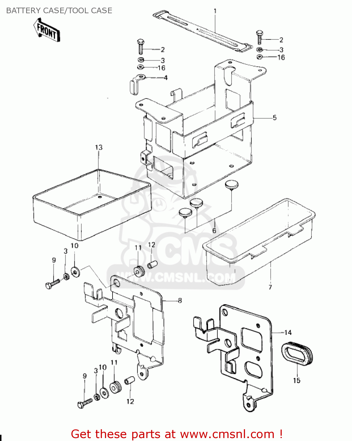 BATTERY CASE/TOOL CASE KZ650C1 CUSTOM 1977 USA CANADA / MPH KPH