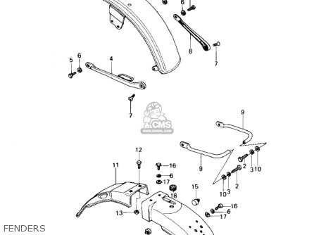 FENDERS - KZ650C1 CUSTOM 1977 USA CANADA / MPH KPH