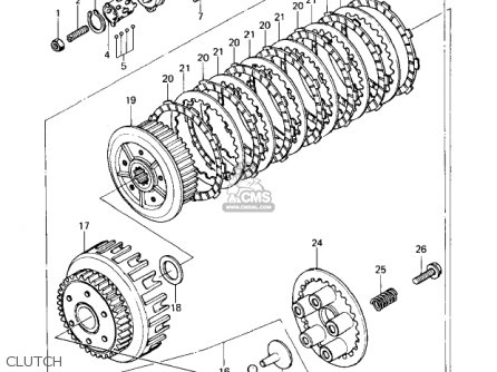 CLUTCH - KZ650C1 CUSTOM 1977 USA CANADA / MPH KPH