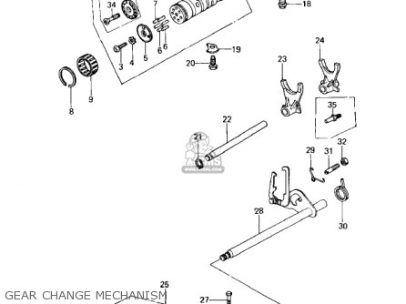 GEAR CHANGE MECHANISM - KZ650C1 CUSTOM 1977 USA CANADA / MPH KPH
