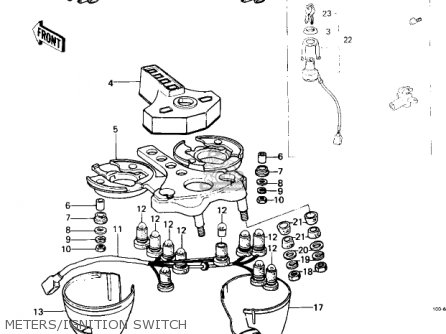 METERS/IGNITION SWITCH - KZ650C1 CUSTOM 1977 USA CANADA / MPH KPH