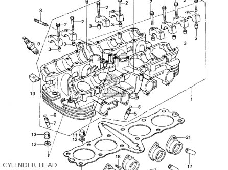 CYLINDER HEAD - KZ650C1 CUSTOM 1977 USA CANADA / MPH KPH