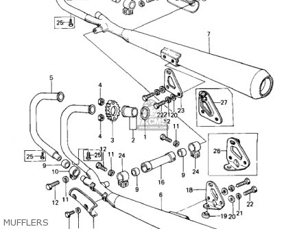 MUFFLERS - KZ650C1 CUSTOM 1977 USA CANADA / MPH KPH