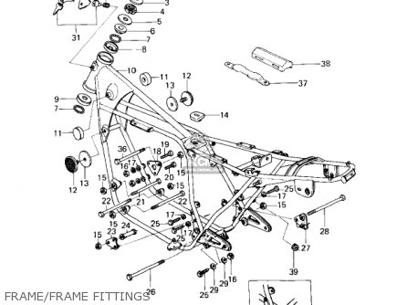 FRAME/FRAME FITTINGS - KZ650C1 CUSTOM 1977 USA CANADA / MPH KPH