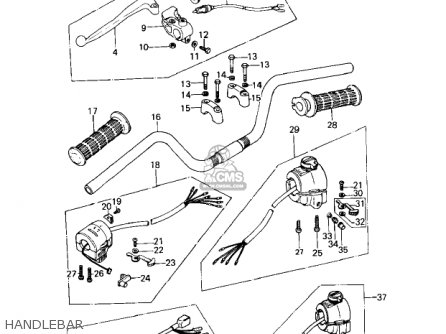 HANDLEBAR - KZ650C1 CUSTOM 1977 USA CANADA / MPH KPH