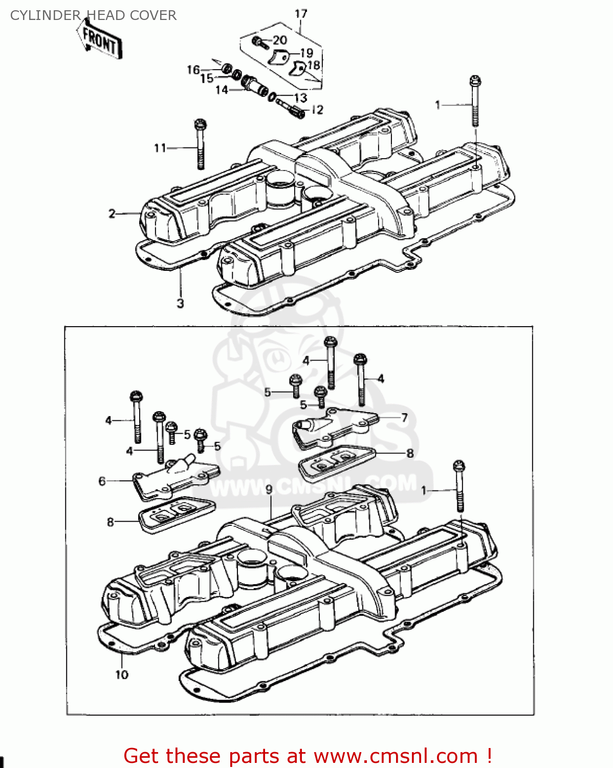CYLINDER HEAD COVER KZ650C2 CUSTOM 1978 USA CANADA / MPH KPH