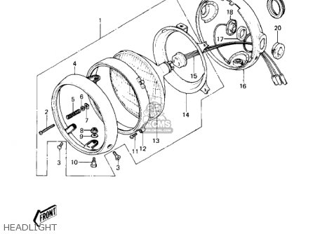 HEADLIGHT - KZ650C2 CUSTOM 1978 USA CANADA / MPH KPH