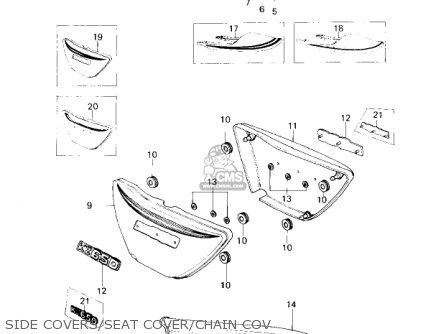SIDE COVERS/SEAT COVER/CHAIN COV - KZ650C2 CUSTOM 1978 USA CANADA / MPH KPH