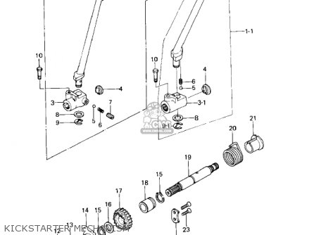 KICKSTARTER MECHANISM - KZ650C2 CUSTOM 1978 USA CANADA / MPH KPH