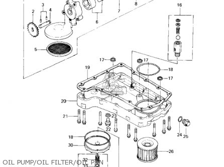 OIL PUMP/OIL FILTER/OIL PAN - KZ650C2 CUSTOM 1978 USA CANADA / MPH KPH