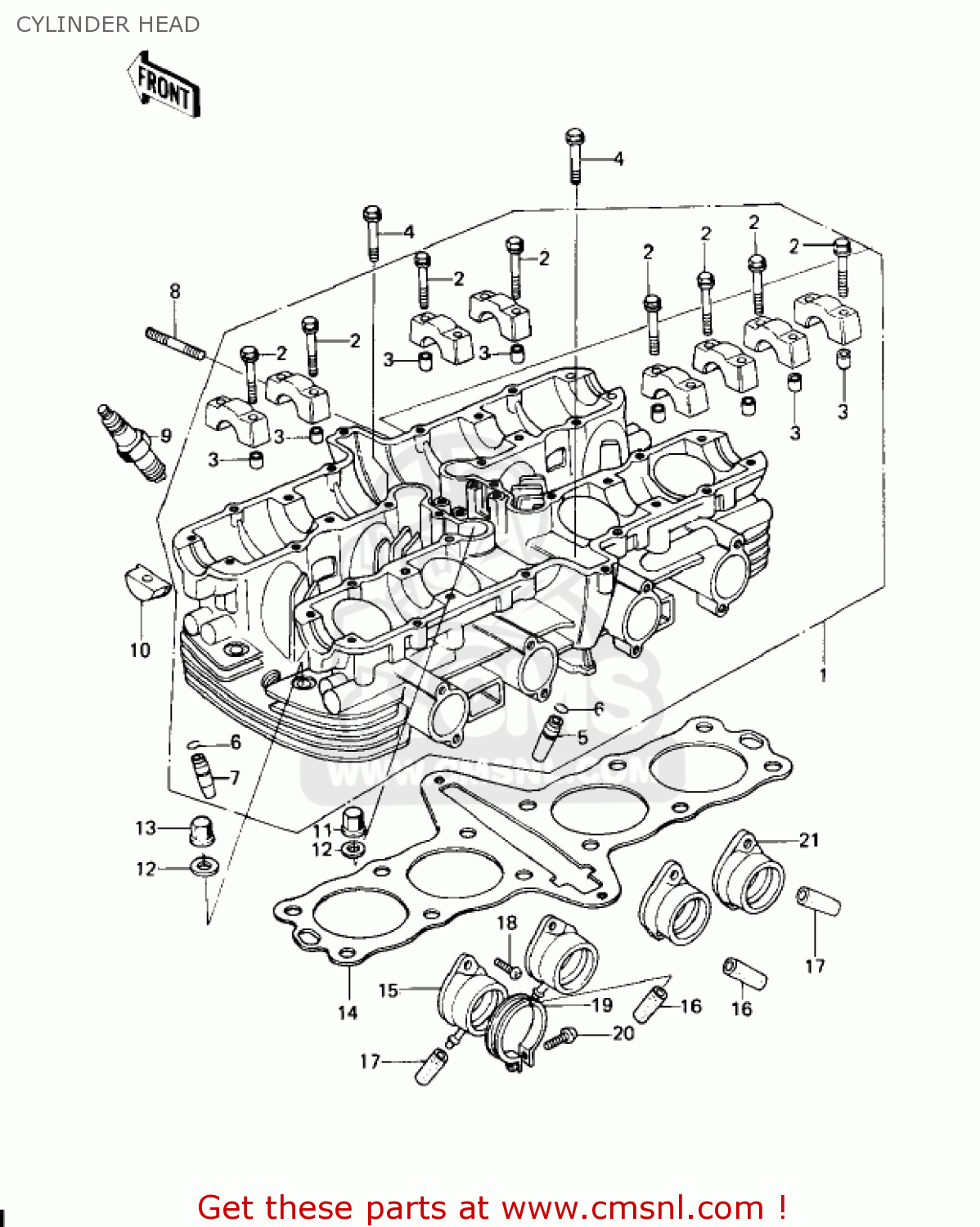 CYLINDER HEAD KZ650C3 CUSTOM 1979 USA CANADA / MPH KPH