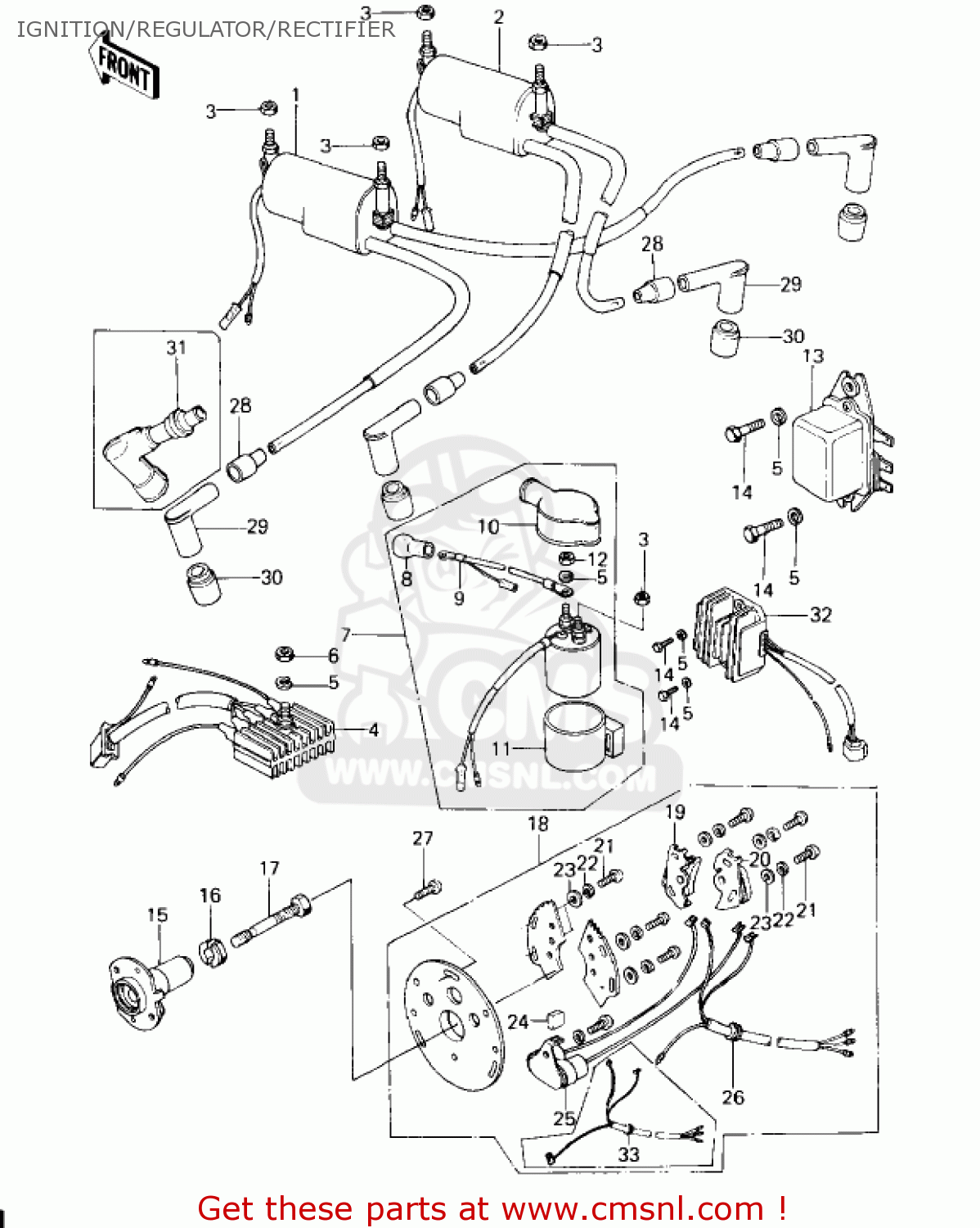 IGNITION/REGULATOR/RECTIFIER KZ650C3 CUSTOM 1979 USA CANADA / MPH KPH