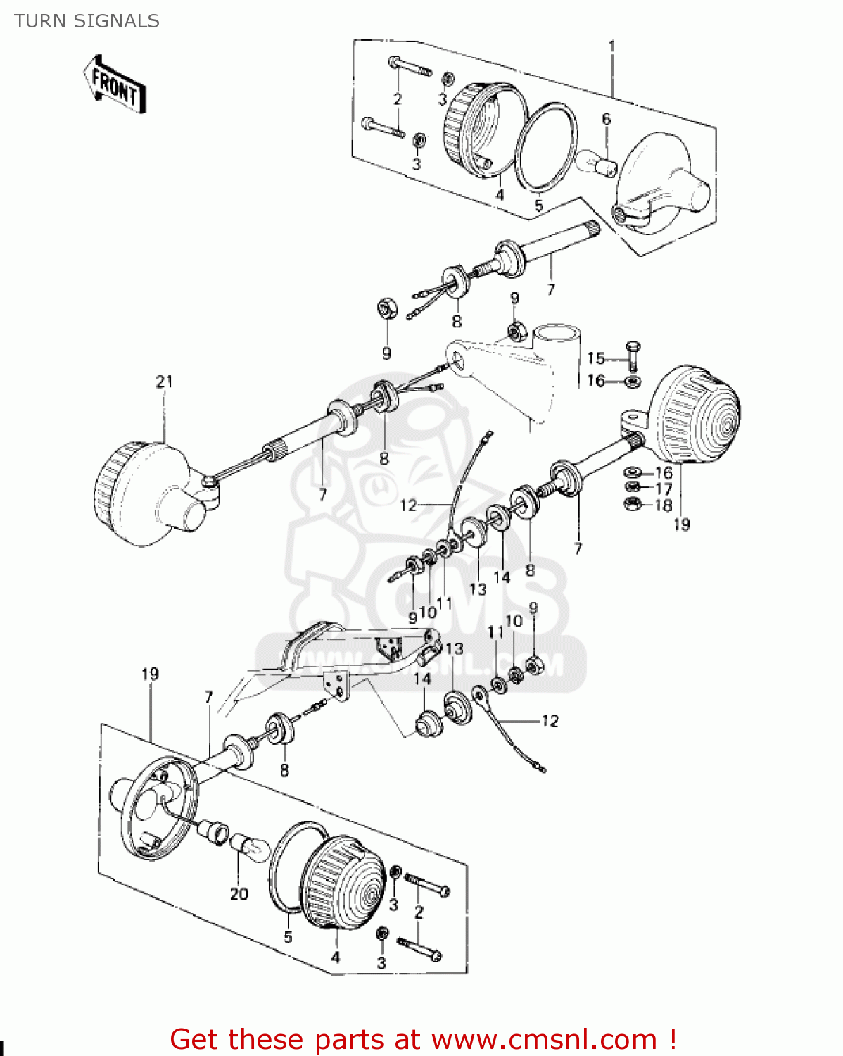 TURN SIGNALS KZ650C3 CUSTOM 1979 USA CANADA / MPH KPH