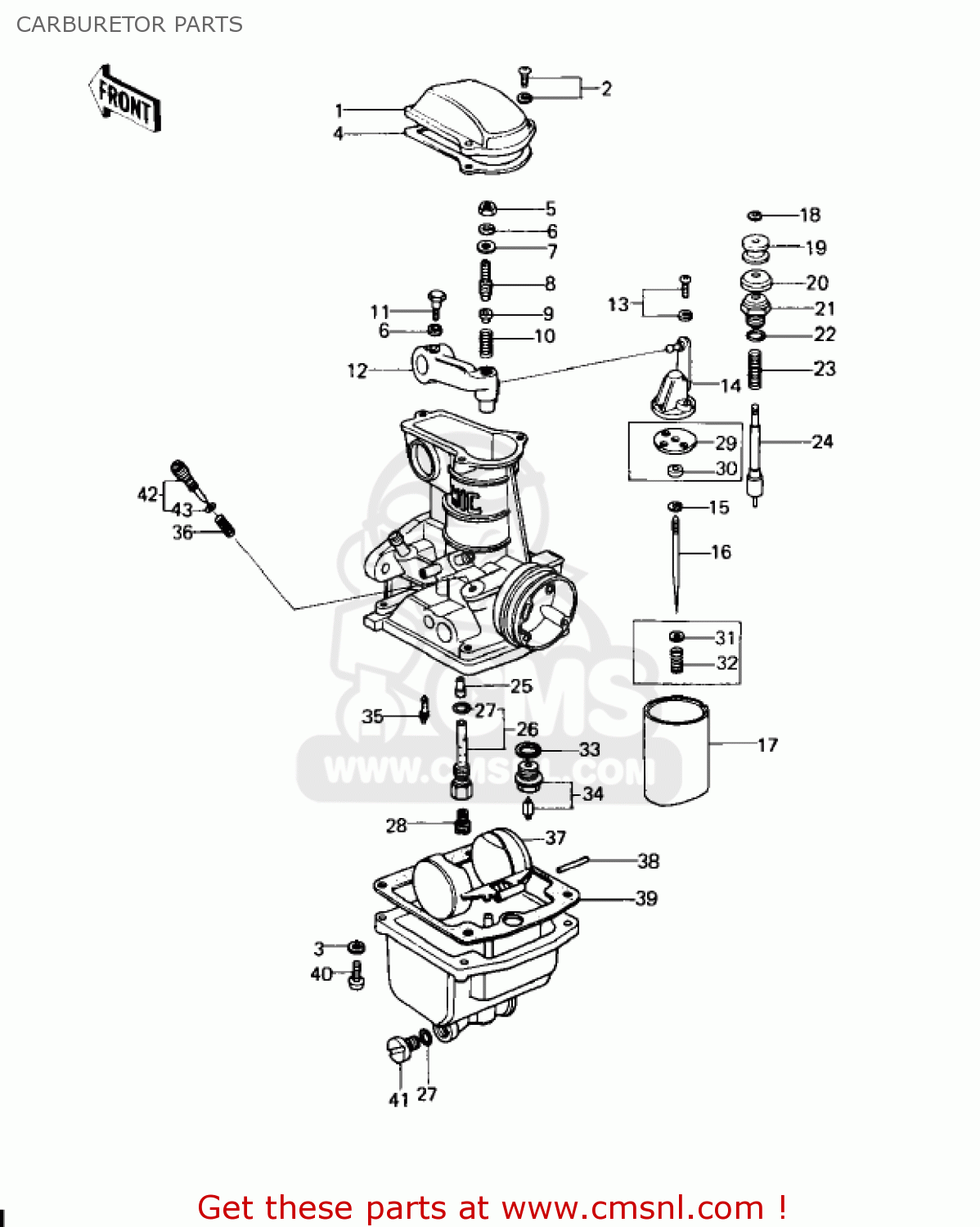 CARBURETOR PARTS KZ650C3 CUSTOM 1979 USA CANADA / MPH KPH