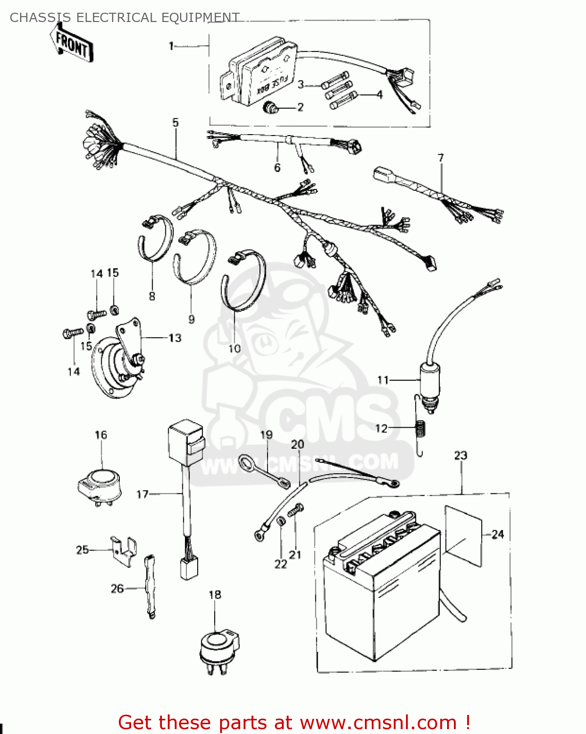 CHASSIS ELECTRICAL EQUIPMENT KZ650C3 CUSTOM 1979 USA CANADA / MPH KPH