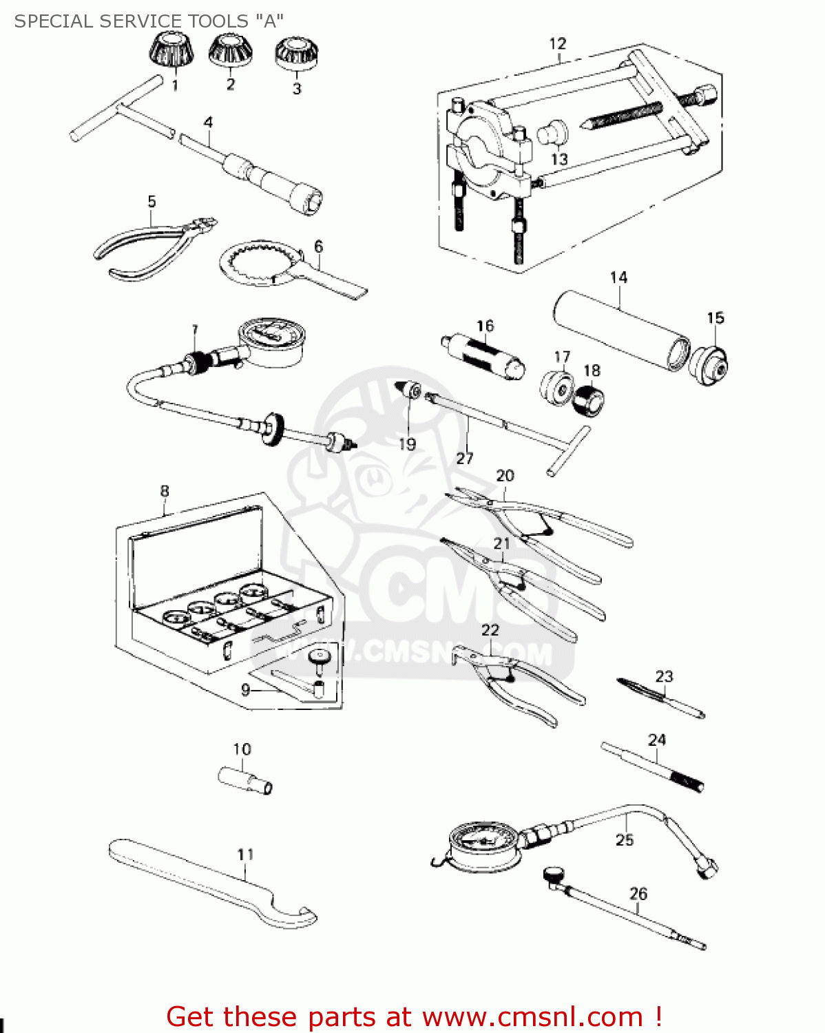 SPECIAL SERVICE TOOLS "A" KZ650C3 CUSTOM 1979 USA CANADA / MPH KPH