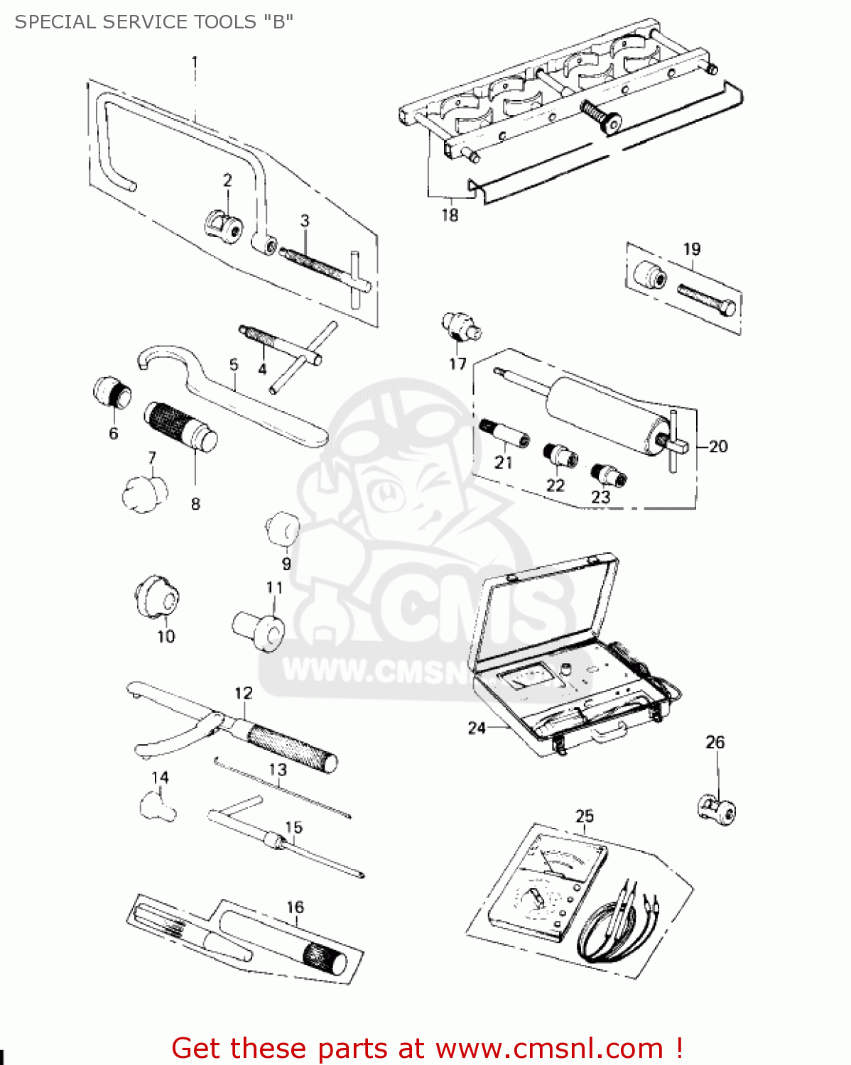 SPECIAL SERVICE TOOLS "B" KZ650C3 CUSTOM 1979 USA CANADA / MPH KPH