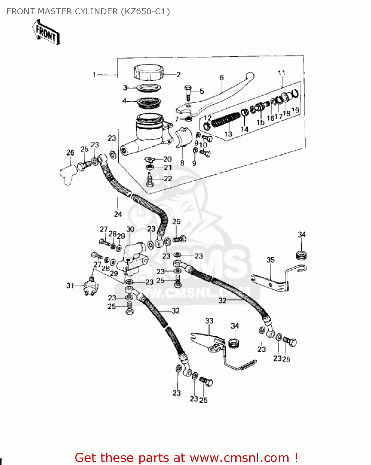 FRONT MASTER CYLINDER (KZ650-C1) KZ650C3 CUSTOM 1979 USA CANADA / MPH KPH