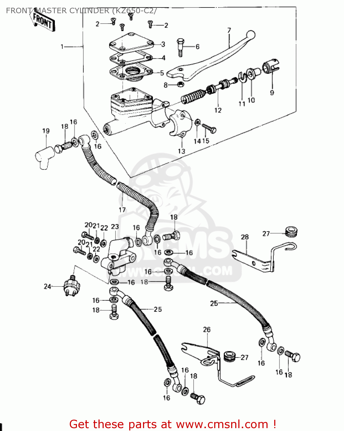 FRONT MASTER CYLINDER (KZ650-C2/ KZ650C3 CUSTOM 1979 USA CANADA / MPH KPH