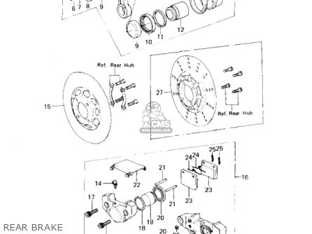 REAR BRAKE - KZ650C3 CUSTOM 1979 USA CANADA / MPH KPH