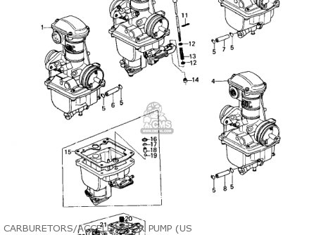 CARBURETORS/ACCELERATOR PUMP (US - KZ650C3 CUSTOM 1979 USA CANADA / MPH KPH