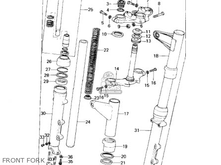FRONT FORK - KZ650C3 CUSTOM 1979 USA CANADA / MPH KPH