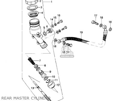 REAR MASTER CYLINDER - KZ650C3 CUSTOM 1979 USA CANADA / MPH KPH