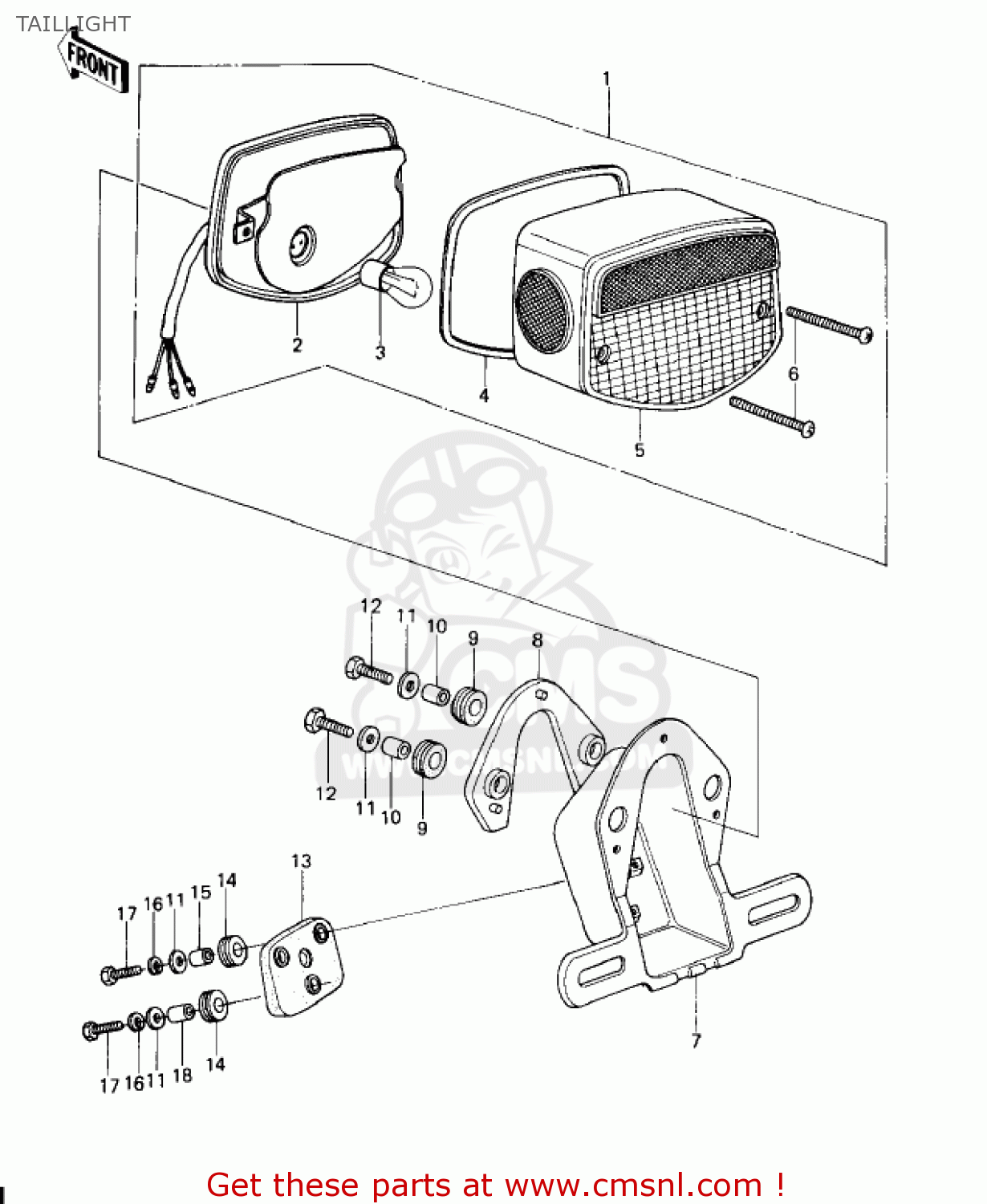 TAILLIGHT KZ650D1 SR 1978 USA CANADA