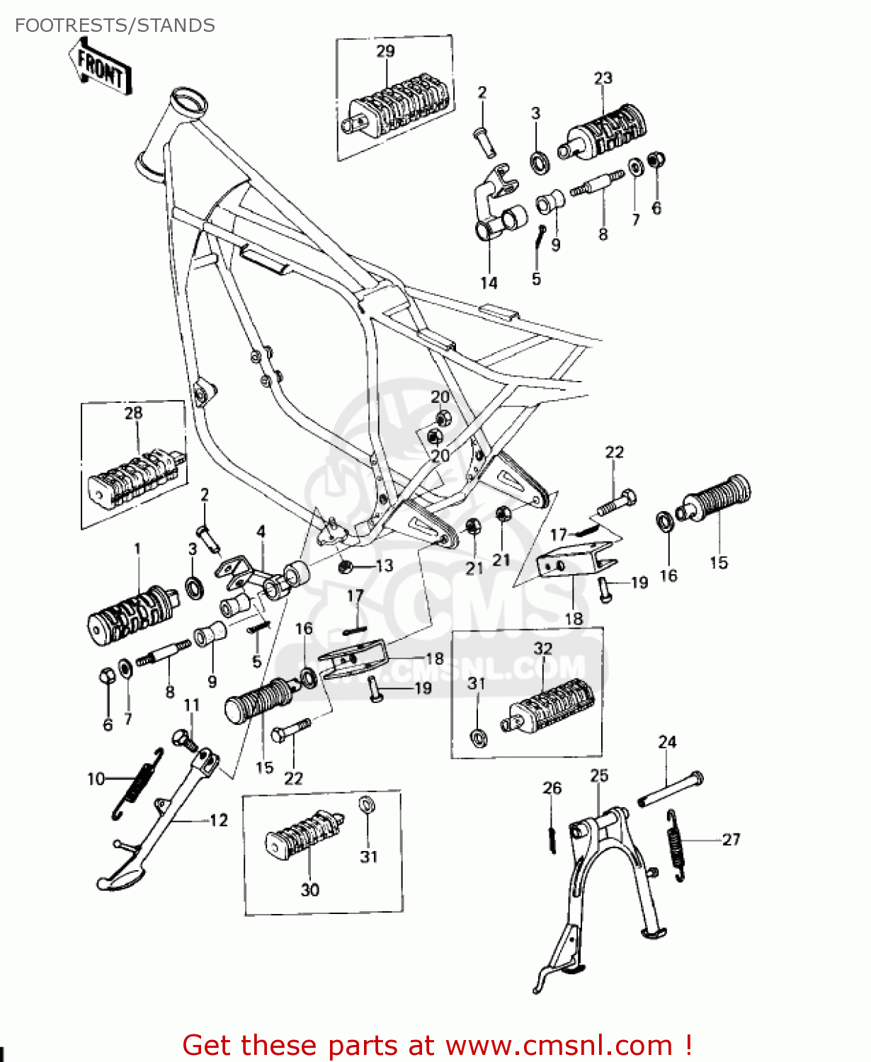 FOOTRESTS/STANDS KZ650D1 SR 1978 USA CANADA