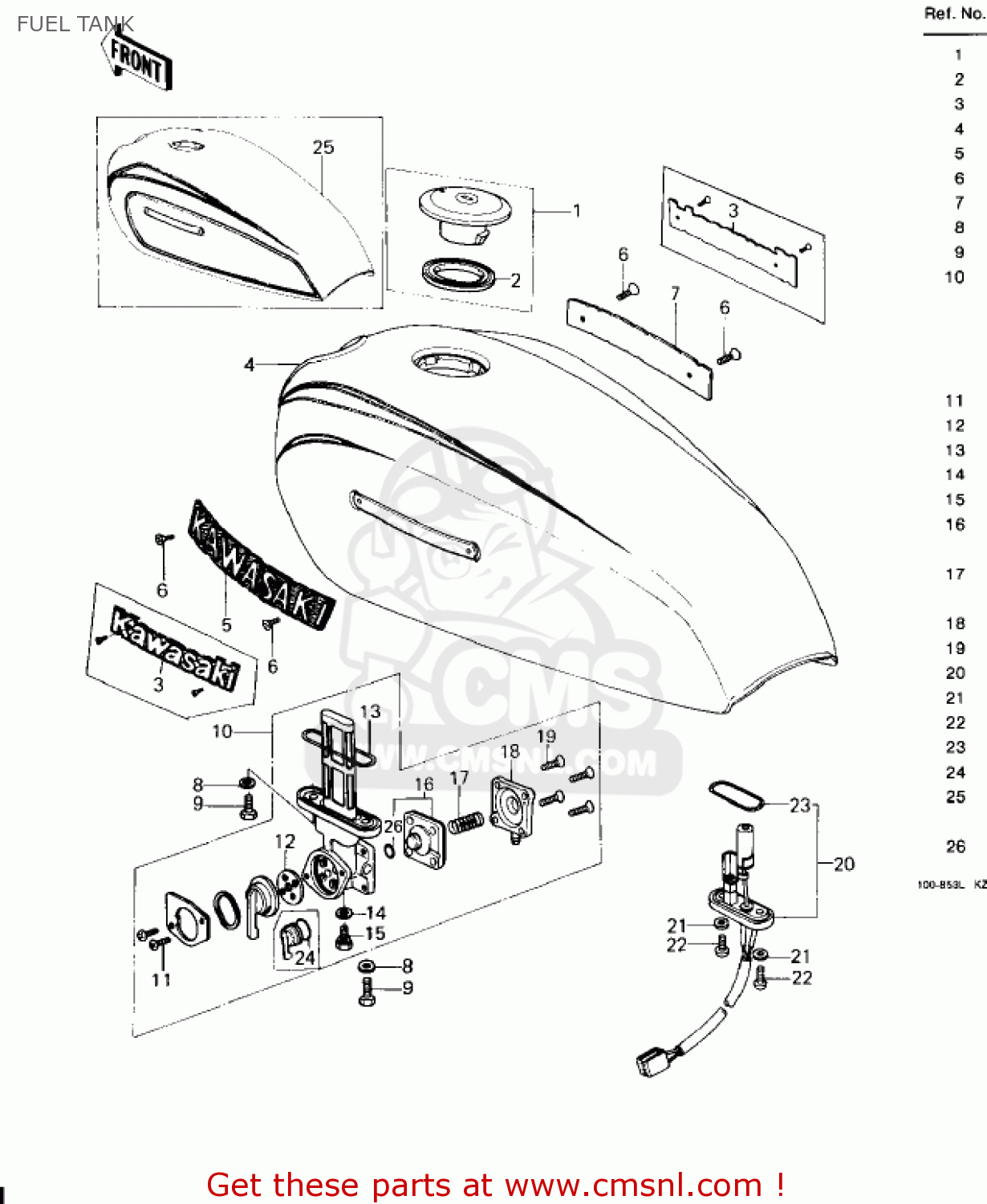 FUEL TANK KZ650D1 SR 1978 USA CANADA