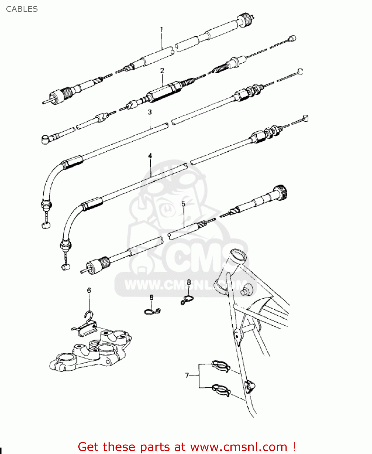 CABLES KZ650D1 SR 1978 USA CANADA