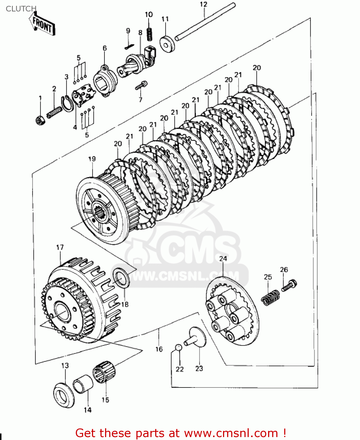 CLUTCH KZ650D1 SR 1978 USA CANADA