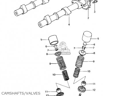CAMSHAFTS/VALVES - KZ650D1 SR 1978 USA CANADA