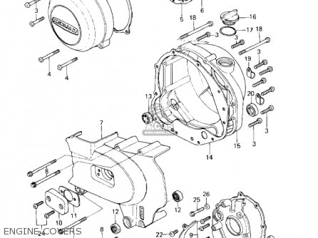 ENGINE COVERS - KZ650D1 SR 1978 USA CANADA